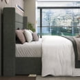 thumbnail image 2 of Sha Cerlin King Size Lift Up Hydraulic Storage Bed Frame, Platform Bed with Fabric Upholstered Wingback Headboard, No Box Spring Needed, Dark Gray, 2 of 14