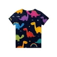 thumbnail image 3 of Abcomgle Girls Top 10-12 Crewneck Dinosaur Graphic Toddler T-Shirt Summer Short Sleeve Tshirts Toddler Trendy Cotton Tops,Navy,11-12Years, 3 of 4