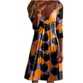 thumbnail image 1 of Moda mujer sexy sólido hombro frío manga larga con cuello en v vestido regular Fridja yut4266, 1 of 5