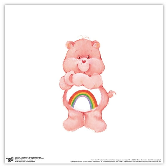 Gallery Pops Care Bears - Heritage Cheer Bear Wall Art, Unframed Version, 12" x 12"