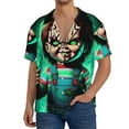 thumbnail image 7 of Lsque Chucky print Men's Cuban Collar Short Sleeve Shirt Summer Beachwear Casual Button Down Fashionable Vacation Leisure Shirt-XX-Large, 7 of 7