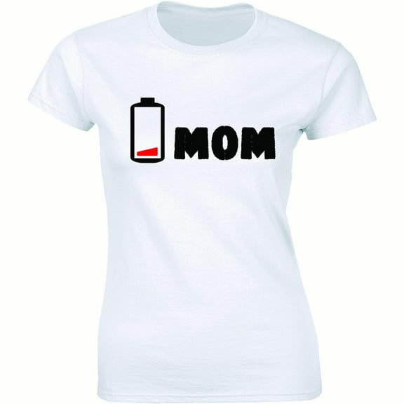 Mom Low Battery Gift for Christmas Tired Mommy Empty Parent T-Shirt