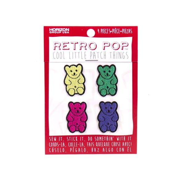 Appliqué Retro Pop, Appliqués Multicolores Ours, Lot de 4 par Horizon Group USA