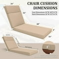 thumbnail image 2 of Kimunuk Outdoor Chaise Lounge Cushions set of 2, 80" x 26" x 4" Waterproof Pool Beach Recliner Replacement Cushions with Ties, Sand, 2 of 7