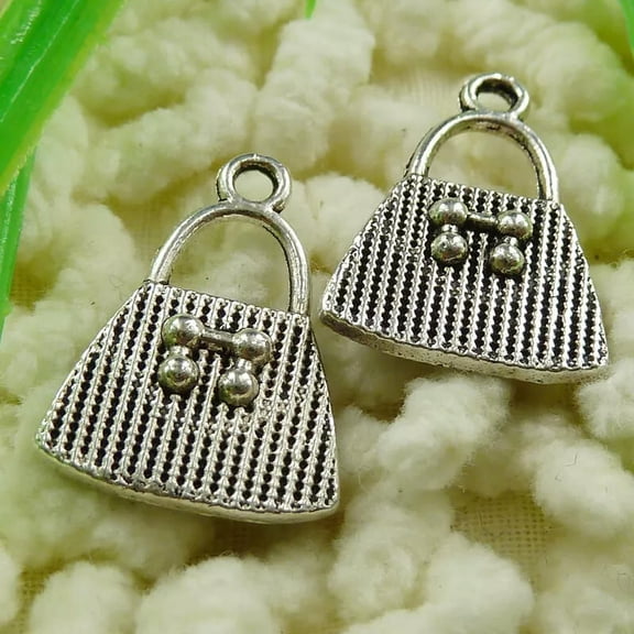 K-KED 180 Pcs Tibetan Silver Handbag Charms Pendant 21X15MM S1470 DIY Delicate Jewelry Making