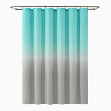Lksixu Blue Shower Curtain Set with 12 Hooks 71x71" Blue and Gray Gradient Waterproof Quick-Drying Hotel Quality Nordic Style Bathroom Decor for Bathrubs Spa