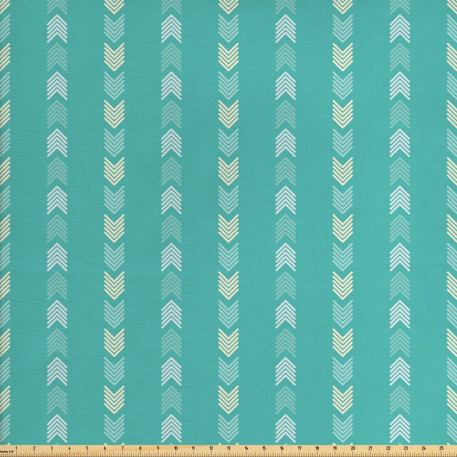 Folk Sofa Upholstery Fabric by the Yard, Symmetric and Continuous