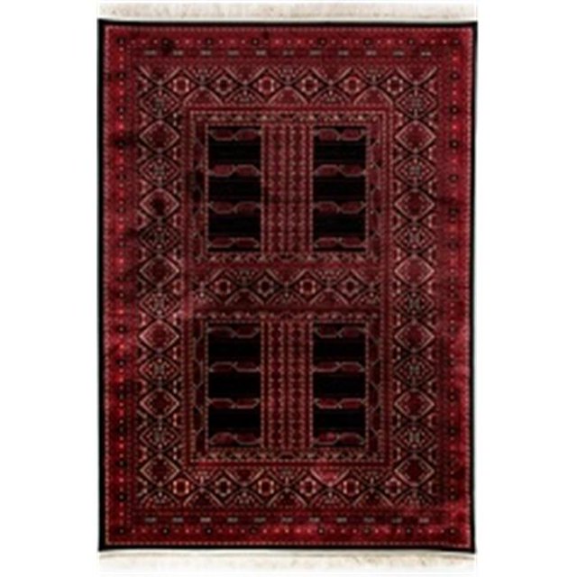 Dynamic Rugs CR6916232090 Tapis Couronne, Rouge & Noir - 5.3 x 7.7 Po.