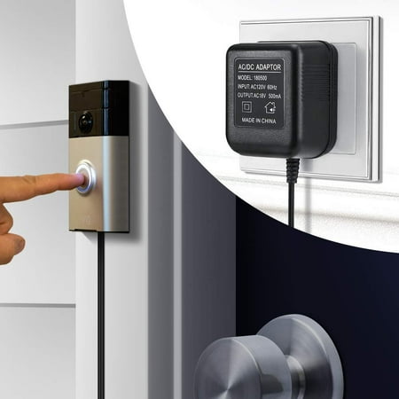Wasserstein - AC Power Adapter for Ring Video Doorbell - Black
