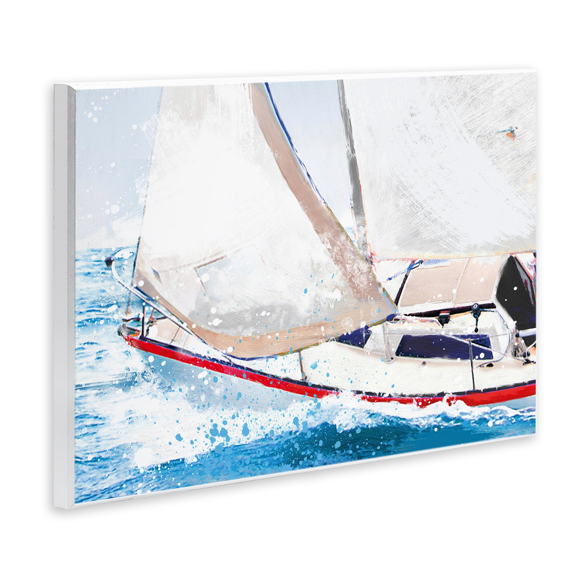 Stupell Industries Sailboat Racing Through Blue Waves Wall Plaque Art, design by Porter Hastings