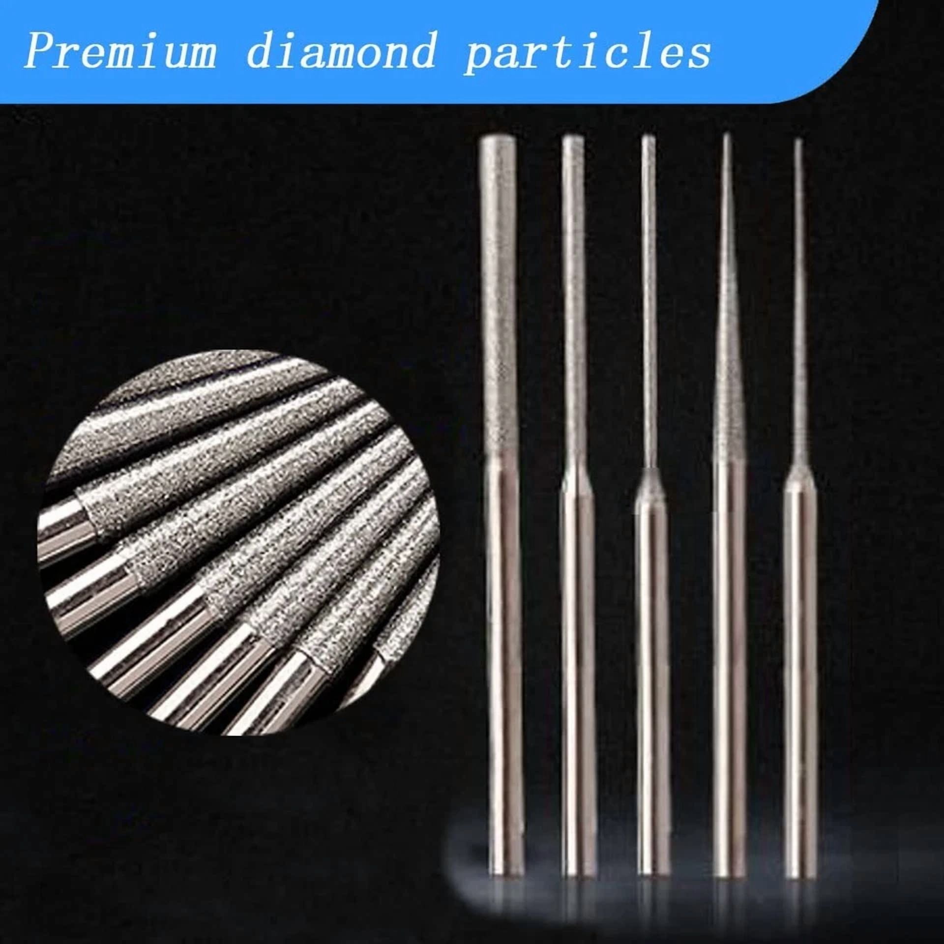 20Pcs Diamond Burr Set Drill Bits Mini Drill For Dremel Rotary Tool Accessories