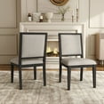 thumbnail image 2 of Furniture of America Direx Solid Wood Indoor Dining Chairs, Weathered Black (Set of 2), 2 of 14