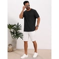 thumbnail image 5 of DARING DIVA Men's Knitted T-Shirts Short Sleeve Crew Neck Jacquard T-Shirt S Black, 5 of 7