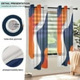thumbnail image 3 of Yayeee Window Curtains Set of 2 for Living Room Light Filtering 63"x52", Blue Abstract Wavy, 3 of 7