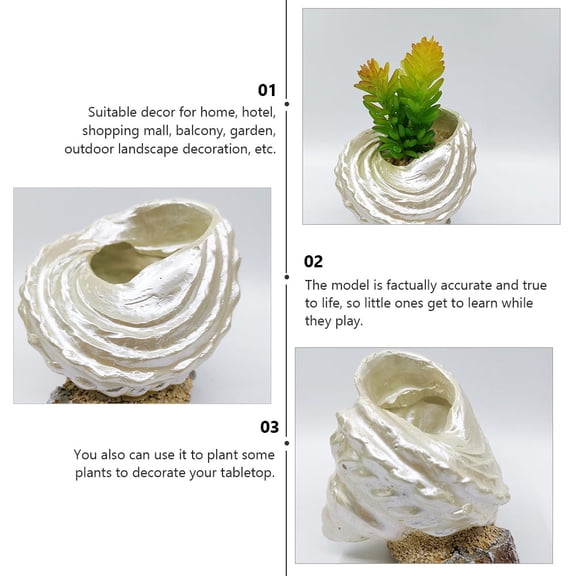 LITINKIMI Artistic Resin Conch Decor with Stable Base for Display 1 Pc