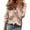 Pink, variant on Women's Ruffle Detail Long Sleeve Blouse, Spring Summer New Ruffle Trim Shirt with European American Style, Casual Office Wear and Daily Chic Tops for Season - Pink