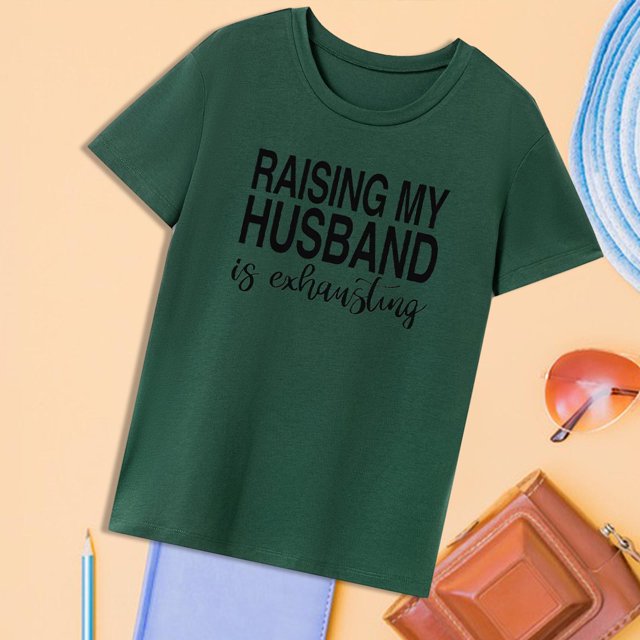 Camiseta básica para mujer, camisetas suaves de verano, camisa con cuello redondo para desplazamientos, vacaciones, trabajo, compras L
