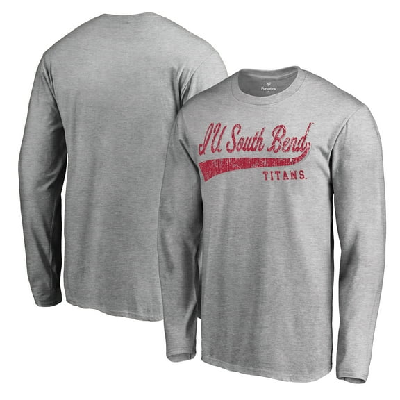 Men's Heather Gray Indiana University South Bend Titans All-American Primary Long Sleeve T-Shirt
