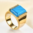 thumbnail image 5 of 15MM Men's 4-colors Stone Stainless Steel 18K Gold Plated/Silver Ring Size 7-12, 5 of 8