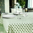 thumbnail image 6 of 60'''' x 84'''' Cotton Tablecloth Handmade Cotton Floral Tablecloth Washable Print Rectangle Table Cover with Dust Proof Wrinkle Resistant for Kitchen Dining Party Buffet(Green,Emerald Green), 6 of 6
