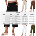 thumbnail image 3 of Summer Crop Pants,Linen Pants for Women Elastic Waist Wide Leg Loose Fit Capris Casual Workout Cotton Capri Pants Summer Capris, 3 of 6