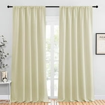 Amay Room Darkening Rod Pocket Curtain Panel Draperies Ivory 52 Inch Wide by 108 Inch Long-1 Panel