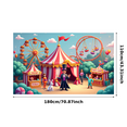 thumbnail image 2 of Yatrandify Colorful Theme Welcome Carnival Banner Decorative Design Amusement Park Polyester Material Balloon Decoration for Birthday Party Kids Event Celebration, 2 of 7