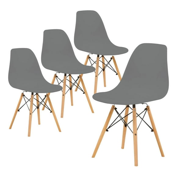 Set de 4 sillas Comedor tipo Eames Minimalistas Reforzadas Gris LUMO