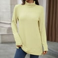 thumbnail image 4 of ZUKMRJPC Women's Turtleneck Tunic Sweaters Trendy Knitted Cotton Solid Color Sweatshirt Loose Fit Casual Long Sleeve Pullover Tops, 4 of 7