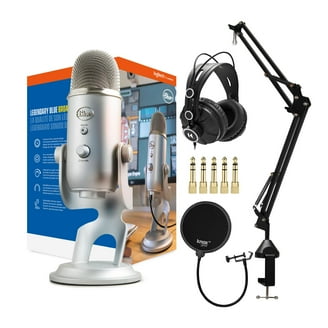 Blue Yeti Gaming & Podcast Microphone, Blackout with Boom Arm