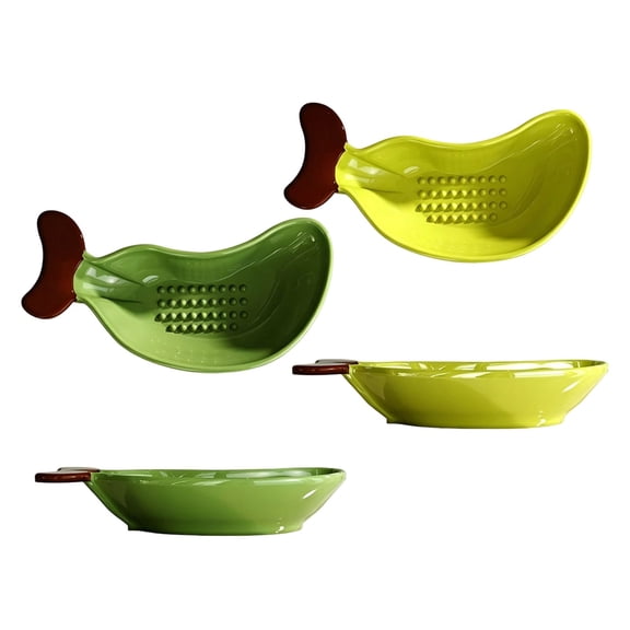 Banana Shaped Ceramic Grater 3.94" Garlic Ginger Cheese Grinding Plate Playful Kitchen Grater Dish for Pasta Dressings