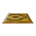 thumbnail image 2 of Ahgly Company Machine Washable Indoor Square Medallion Yellow Traditional Area Rugs, 8' Square, 2 of 4