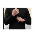 thumbnail image 6 of Men's Solid Color Crewneck Sweater, Soft Cotton Blend Long Sleeve Knit Pullover, Lightweight Casual Winter Thermal Top for Business, Office, Daily Wear, 6 of 7
