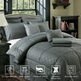 thumbnail image 3 of Luxurious 10 Piece Comforter Set Plaid Design Bed In A bag White California King 10 Pieces or More, 3 of 5