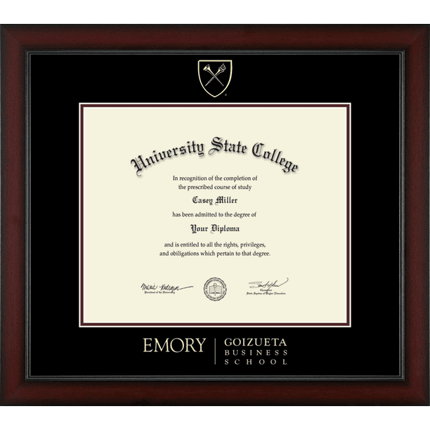 Emory University Goizueta Business School Gold Embossed Diploma Frame