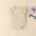 thumbnail image 4 of KPOPLK 3Pcs Baby Girl Clothes Newborn Set Infant Romper Short Sleeve Floral Print Skirt Shorts Bow Headband Summer Outfit(9-12 Months,Beige), 4 of 7