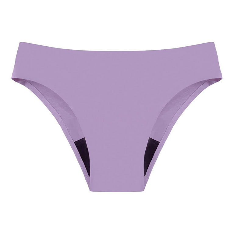 Susanny Women's Floral Period Underwear High Cut Cheeky Panties Swimwear  Menstrual Leakproof Sexy Bathing Suit Bottoms Light Purple 2XL 