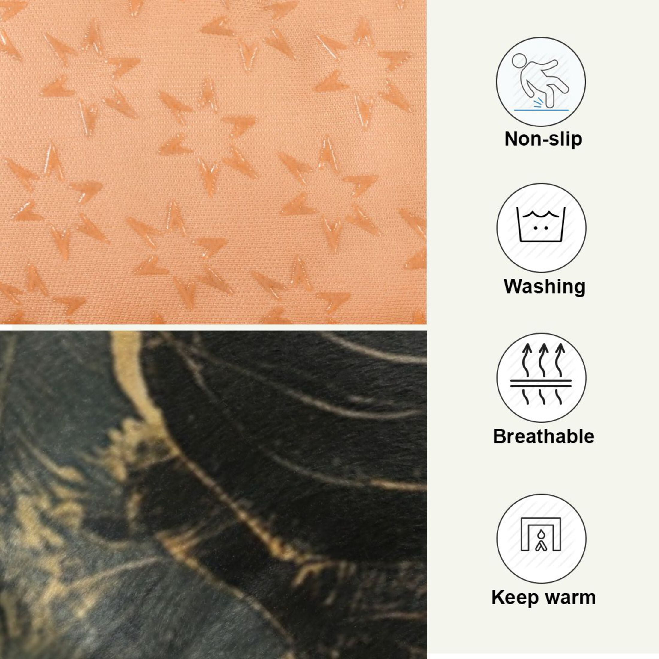 Qxltty Notes Black Rose Ped Pad Wear-resistant and Hard to Bite Through Sleeping Pad for Small Medium Large Dogs Winter Pet Bed 36×24in