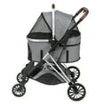 thumbnail image 2 of UBesGoo Pet Stroller 3 in 1, Folding Lightweight Dog Stroller with Detachable Carrier & Storage Basket, 4 Wheels Travel Stroller for Puppies Doggies Kitties, Grey, 2 of 9