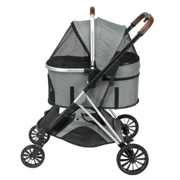 Ktaxon 3 in 1 Pet Stroller, Dog Stroller with Detachable Carrier & Storage Basket, Grey