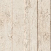 Tempaper Farmhouse Planks Brown Removable Peel and Stick Wallpaper, 20.5" x 16.5', Made in the USA