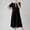 Black, variant on Women's Maternity Dress Short Sleeve Lapel Button Color Block Pregnancy Casual Loose Dresses Gray M