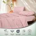thumbnail image 4 of RUVANTI 100% Organic Cotton Sheets -Split King Sheet - 5 Piece Percale Weave Bedding, Crisp, Cooling & Breathable, Soft & Durable, 16" Deep Pocket, Hotel Quality Sábanas - Peach Skin, 4 of 10