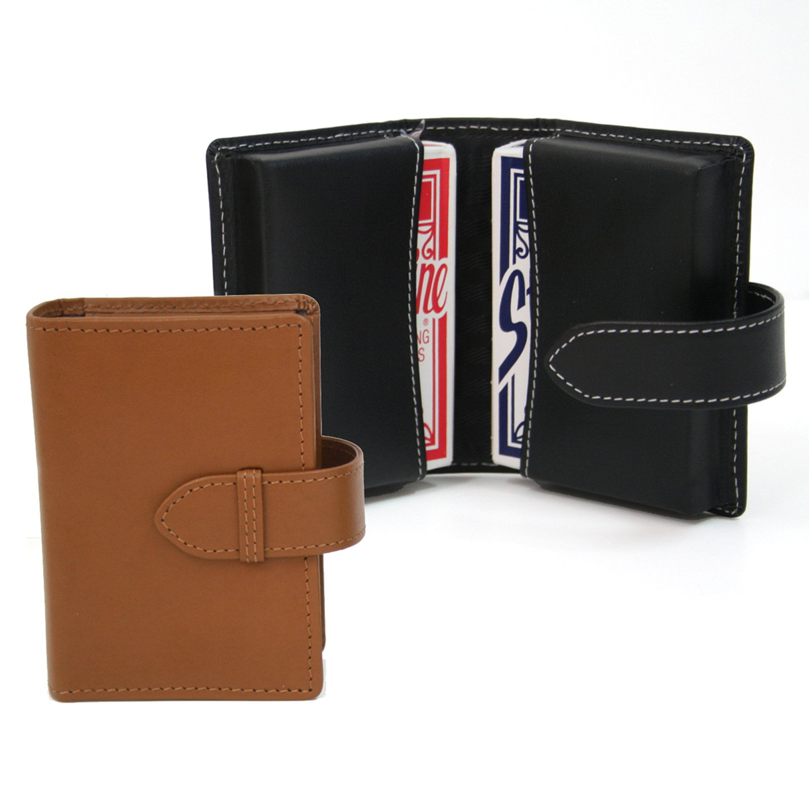 Royce Leather Double Decker Playing Card Case