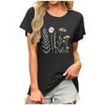 thumbnail image 2 of Aboser Boho Wildflower Print Tshirt Shirts for Women Casual Beach Vacation Outfit Loose Fit Short Sleeve Tees Funny Floal Graphic Tops Cozy Soft Cotton Blouses, 2 of 6