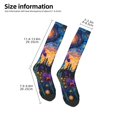 thumbnail image 2 of Fotbe Cosmic Irises At Twilight Calcetas Divertidas Estampadas para Hombre y Mujer, Calcetas de Algodón hasta la Rodilla para Caminar, Correr, Enfermería y Embarazo, 2 of 6