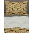 thumbnail image 3 of Southwestern Comforter & Sham Bedding Set, Native Pattern Inspired by Caveman Drawings Prehistoric Art and Culture, 3 pcs Duvet Set Microfiber Filling Quilt, 5 Sizes, Pale Yellow Brown, by Ambesonne, 3 of 4