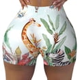 thumbnail image 2 of Gukieu Animals-1 Print Women's Sports Shorts, Elastic Waist High Stretch Running Yoga Gym Sweatpants-XX-Large, 2 of 8