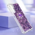 thumbnail image 6 of Compatible with Samsung Galaxy A25 5G Case Glitter Liquid Clear Bling Moving Floating Sparkle with Ring Diamond Kickstand TPU Girly Women Cute Phone Case for Samsung Galaxy A25 5G Purple YBZ, 6 of 14