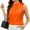 Orange, variant on Womens Top Sleeveless Mock Neck Blouses Pleated Work Shirts Business Casual Outfit
